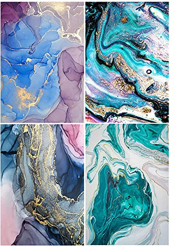 DCIDBEI Set di 4 Diamond Painting Astratti 30x40 cm 5D Diamond Painting Paesaggi Astratti Painting Diamond 5D Paesaggio Astratto kit di Perline per Dipingere Paesaggi Fluorescenza Puzzle Brillantini