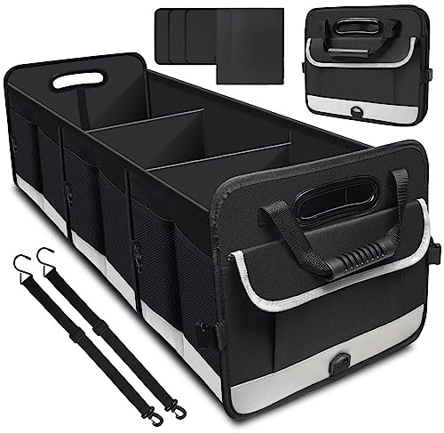 AOPHY Trunk Organizer for Car, 95L Large Capacity Storage with Non-Slip Bottom Strips and 2 Retractable Straps, Cargo Organizer for Suv, Truck, Sedan, Waterproof Portable Car Organizers for Women Men