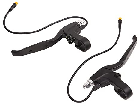 Tissting 1 par elektrisk skoter bromshandtag 22,2 mm 3 tråd aluminiumlegering cykel vänster höger bromshandtag med vattentät kontakt för 36 V 48 V motoriserad cykel E-cykel