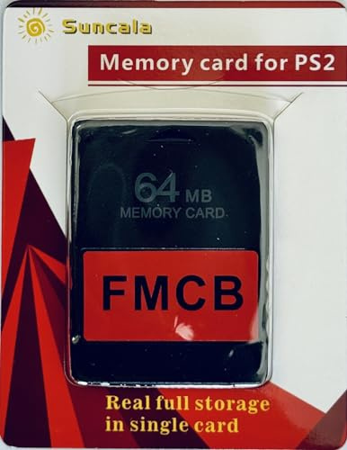 Suncala 64MB High-Speed Memory Card for PS2, Free Mcboot FMCB v1.953, Supports Game Backup from Hard Drive