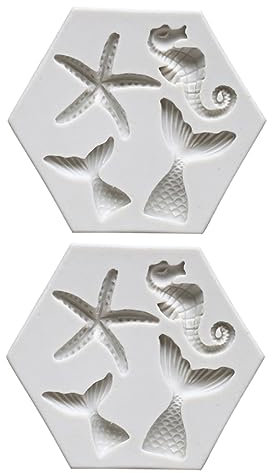 OUNONA 2pcs Silicone Cooking Moulds Life Fondant Shell Moulds Easy to Wash Healthy Choice