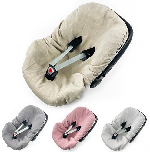 100% LEINEN Bezug für Babyschale Leinenbezug Schonbezug Babyschalenbezug Sommerbezug BEIGE
