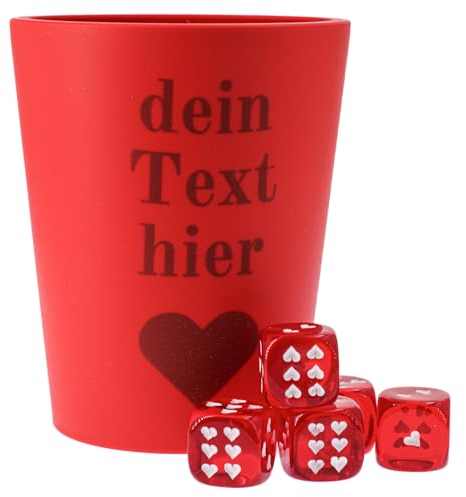 WeLoveDice - DiceCupFlex - Einzigartiger Würfelbecher mit Gravur - Personalisiert mit Name, Motiv, Würfel - Made in Germany