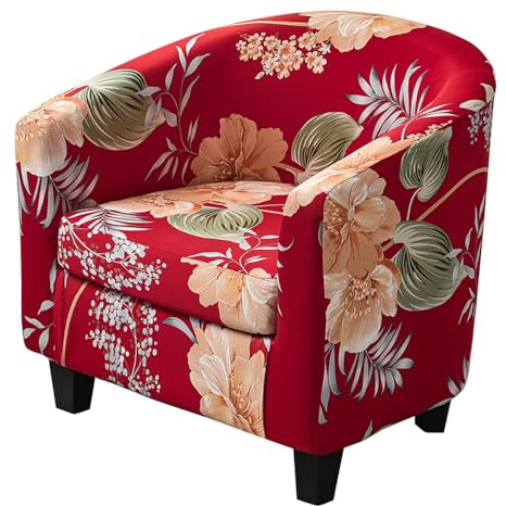 Meigeh Funda de Sillón Chesterfield Tullsta Elástica Funda de Sofa 1 Plaza Funda para Sillón de Club Tullsta Rosas