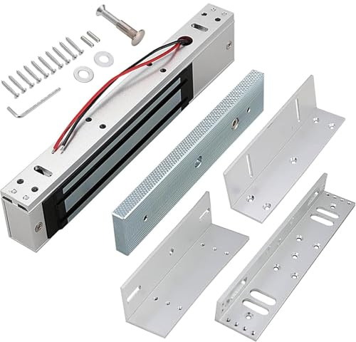 Serratura Magnetica Elettrica DC12V 280KG Con Staffa di Montaggio ZL,Fail Safe NC,Forza di Aspirazione di 600 Libbre per Sistemi di Sicurezza di Controllo Degli Accessi,Porte in Metallo, Vetro