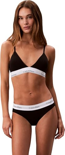 Calvin Klein Braguitas Tipo Bikini Mujer con Logotipo en la Cintura, Negro (Black), L
