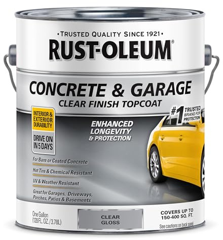 Rust-Oleum 320202 Concrete & Garage Clear Finish Topcoat, Gallon, Gloss Clear