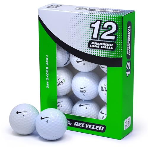 Second Chance Recycled Lake Golf Balls, 12 Pack - Grade A for Nike Golf Balls, Mixed