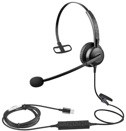 JUYAXIN Computer Headphone Memory Foam Earpad Advanced Noise Cancelling Technology Microphone for Clear Auditory Sound