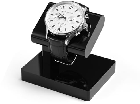 Oirlv Semplice In Acrilico Supporto Per Orologi,Portaoggetti Per Orologi, Supporto Per Gioielli Per Bracciali,Collane,Versione Rimovibile(Nero)