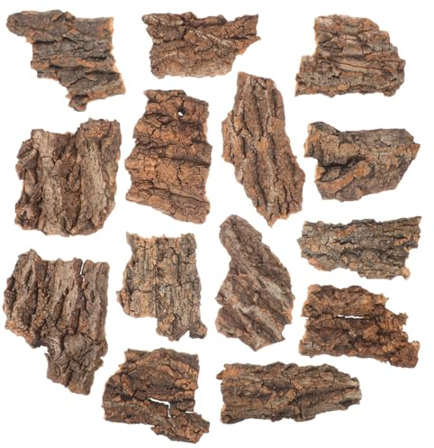 DOITOOL 14 Piezas Corteza Natural para Escondite y Plataforma para Reptiles Decorativa para Hábitat de Tortugas y Geckos Sustrato Multifuncional para Acuario