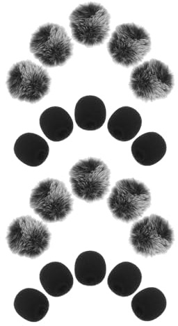 MAGICLULU 20pezzi Coprimicrofono Antivento Peloso Di Copertura Protettiva Per Microfono Bavero Manicotto in Spugna Per Cuffie e Registrazione Audio