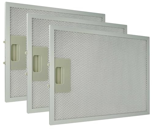 vhbw 3x filtro anti-grasso compatibile con Klarstein Sancta Clara 60, 90 cappa da cucina, alluminio