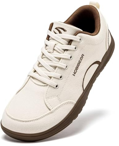 HOBIBEAR Barefoot Shoes for Men Women Wide Toe Minimalist Trainers Unisex Canvas Non-Slip Walking Shoes