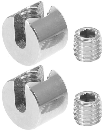 ANDRESLAD Abrazadera de Cable de Acero Inoxidable M4x2, 2 Unidades, Sujetador de Alambre Resistente a Ácidos y Álcalis, Clip para Cable de Acero para Vallas y Uso Industrial