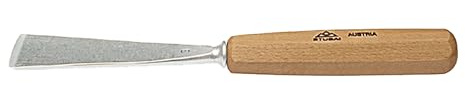 STUBAI Gerades Flacheisen Form 3 | 12 mm Klingenbreite | einseitig geschliffen | langes Heft 125 mm | Profi-Schnitzwerkzeug für feine Arbeiten und präzise Holzgestaltung