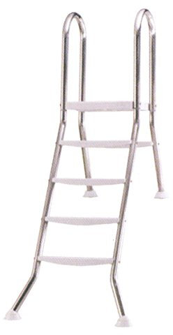 Edelstahl Hochbeckenleiter für Teilversenkte Schwimmbecken 4+1 für 1,20m Tiefe