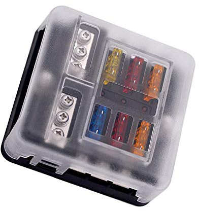 Offgridtec 6-Fach Sicherungshalter für KFZ Flachsicherung mit LED Anzeige