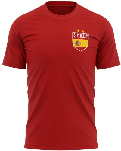 Spain Football Shirt Mens Spain Badge T Shirt Retro Champions European Country Supporters Spanish