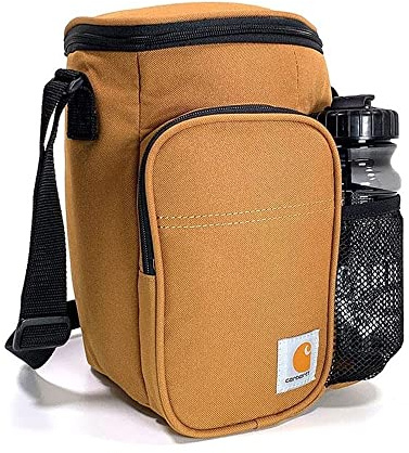 Carhartt Gear B0000288 Insulated 10 Can Vertical Cooler + Water Bottle - One Size Fits All - Carhartt Brown