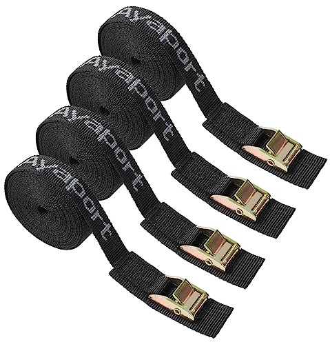 Ayaport Cam Buckle Tie Down Straps Lashing Straps 2200lbs Break Strength Heavy Duty Car Roof Rack Strap for Kayak, SUP, Surfboard, Cargo, Motorcycle, Truck, Boat, Dirt Bike (1 x 16')