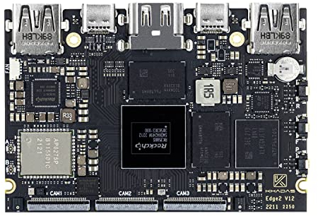 Mini ARM PC, Khadas Edge2 Basic Maker Kit RK3588s Single Board Computer mit 8-Core-64-Bit-CPU, 6 Tops AI NPU, Wi-Fi 6, Bluetooth 5, 8K HD-Display & Decoder, 4K UI & 4 Independent Displays