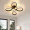Plafonnier Led Moderne, 28W 3000LM Noir Creative Fleur de Forme Lampe de Plafond en Aluminium, 3000K Luminaire Plafonnier Led pour Salon, Chambre, Couloir, Salle à Manger, Cuisine, Lumière Chaude