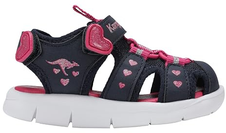 KangaROOS Garçon Fille K-Mini Sandale, DK Navy Daisy Pink, 22 EU