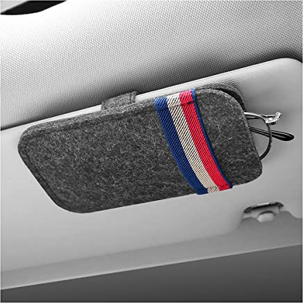 JNNJ Bolsa de Fieltro para Gafas de Coche, Multifuncional Funda Porta Gafas para Coche, Soporte para Gafas de Sol, Accesorios para el Interior del Automóvil, Apto para Parasoles de Coche(Gris)