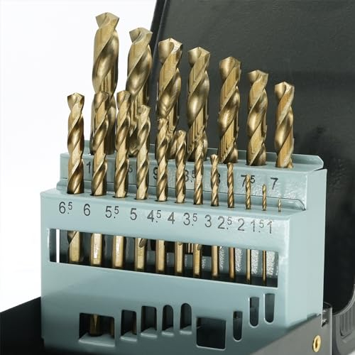BeHappy Metallbohrer Set HSS Cobalt 19-tlg, Co 5% Spiralbohrer Set, Edelstahl Bohrer Set für Metall, Stahl, Eisen, Aluminium, Kupfer, Messing uvm - Profi Bohrer Set 1-10mm, in Eisenkoffer, DIN 338