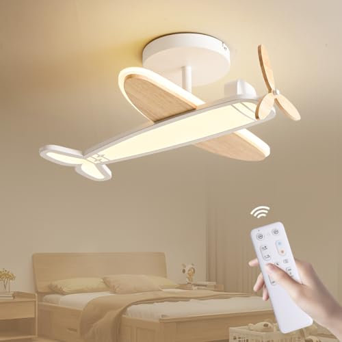 LED Deckenleuchte Dimmbar Kinderzimmer, Epochglo 40W Deckenlampe LED mit Fernbedienung 3000K-6500K Modern Flugzeug Kinder Led Deckenbeleuchtung für Schlafzimmer Flur Küche Büro Esszimmer Balkon, Ø53cm