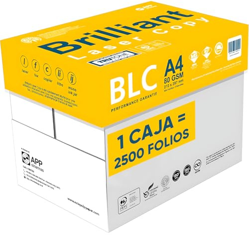 Mundo Home Folios a4 80gr 500 Hojas por Paquete (5 por Caja) - Papel Impresora A4 Multiusos - Hojas Blancas Fotocopiadora - Paquete de Folios Paper - Ideal Imprimir y Escribir (2500, 1 Caja)