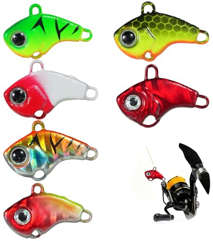 Spinner Angeln Angelköder Set 6 Stück, Jig Spinner Set, Hecht Köder Spinnerbait Bleikopfspinner, Angelhaken für Barsch für Barsch, Hecht, Zander, Wels, Döbel (Kein Haken & Spinner)
