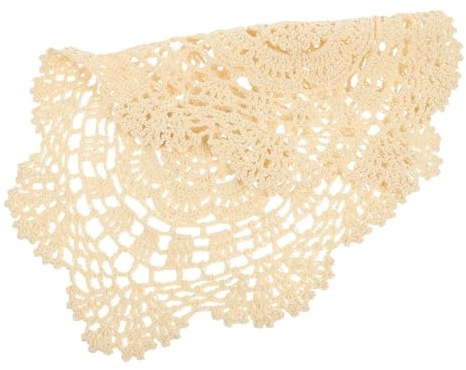TOYZFRIENDY Mantel Artesanal de Encaje de Ganchillo de Algodón Beige Decorativo para Mesa Rústica y Protección Hogar Bodas y Picnic