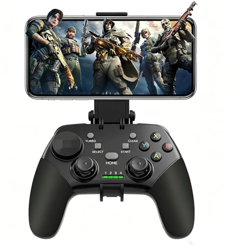Wireless Game Controller per iPhone, Android, PC, Bluetooth Mobile Gaming Controller per iPhone 15, iPhone 16, Samsung Galaxy S25, Huawei, Motorola, OnePlus, Google Call of Duty (Nero)