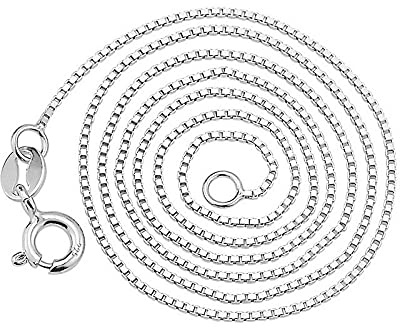 ljuskrona 0,65 mm lådkedja halsband, 40A45cm ljus