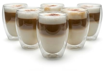 BigDean 6x 300ml doppelwandige Latte Macchiato Gläser Borosilikatglas