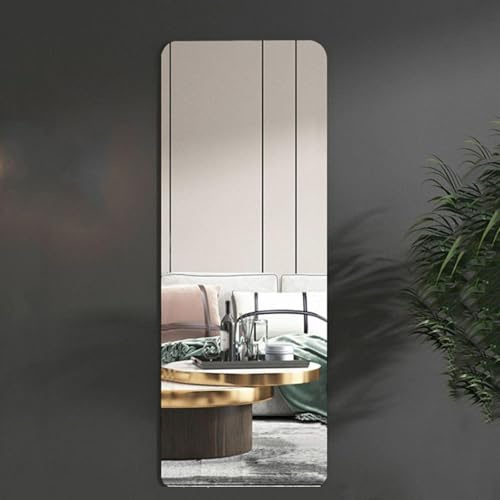 Flexibel okrossbar akryl väggspegel full längd självhäftande lång spegel för sovrumsinredning stilren och säker hem vägg accent perfekt för att klä och sköta