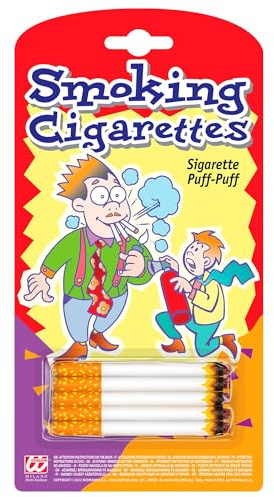 W WIDMANN MILANO Party Fashion 4958Q - Article de farce et attrape, 5 cigarettes Puff-Puff, cigarettes fumantes, article factice, accessoires, carnaval, poisson d'avril