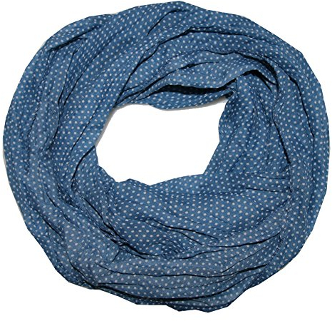 ACC Punkte Seidenschal Seide Loop Schal (Punkte blau)