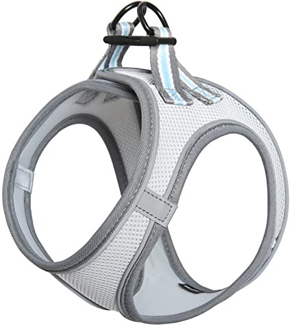 HEELE Arnés Perro Arnés Chaleco Perro Pequeño Ajustable Suave Reflectante Arnés para Pasear con Mascota Pequeña Cachorro Chihuahua, Gris, 2XS