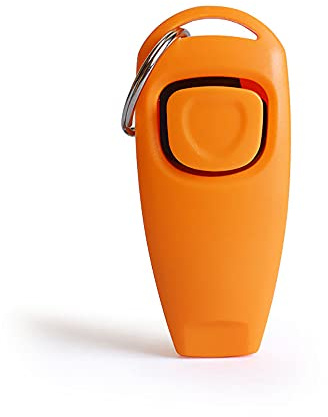 SEIWEI 2 en 1 perro clicker y silbato de entrenamiento, clicker de entrenamiento para perro gato naranja 1 pieza