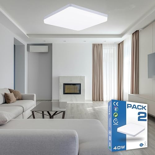 HYBEC - Downlight LED Techo Superficie, Plafones Para Techo LED, 40W (Pack 2)