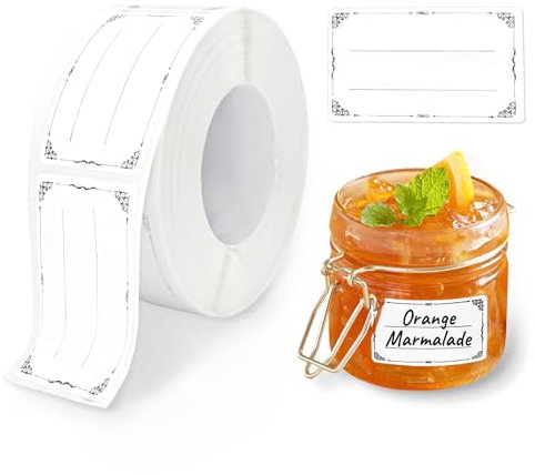 Soodyoow 600 Pcs Selbstklebend,30x50mm Klebeetiketten Marmeladengläser,Etiketten zum Beschriften,Klebe Etiketten zum Beschriften,Beschriftungsetiketten-für Marmelade,Flaschen,Tüten Aufkleber