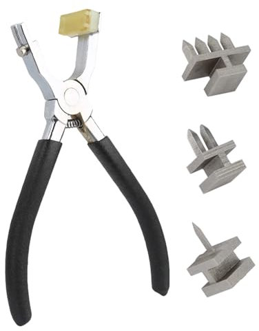 Heavy Duty Leather Hole Puncher Tool Leather Hole Punching Pliers with 3 Size Replaceable Drilling Head for Leathercraft