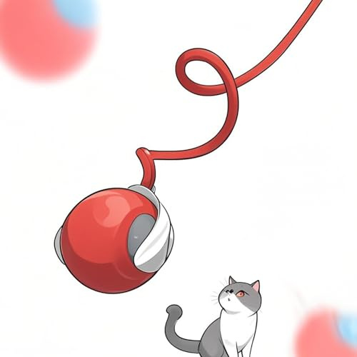 ZukQvrivelig Speedy Tail 2.0 Gatto, Palla interattiva per cani, Palla magica, Cat, Pallina da rotolare, per gatti e cani, veloce, lento, interattivo, 3 Modo