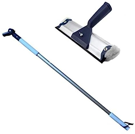 Ha-Ra Fensterreiniger-Set 2-teilig I Ha-Ra Teleskopstiel verlängerbar 0,66m - 1,00m & Ha-Ra Fensterwischer Standard 32 cm I Teleskopstiel ausziehbar I Teleskopstiel mit Ha-Ra Fensterwischer