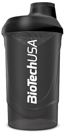 BioTechUSA Wave Shaker | Bottiglia shaker | 100% a prova di perdite | Miscelazione migliorata | Durevole e sicura | Facile da usare e da pulire, 600 ml, Nero