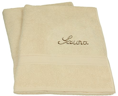 Betz 2 Stück Saunatücher Saunatuch Set Größe 80x200 cm XXL Sauna Handtuch Weich Groß Frottee France 100% Baumwolle Farbe: beige