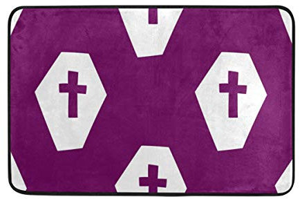 FANTAZIO zerbini Halloween tomba tappeto dritto Carpet Gripper poliestere per angoli e bordi antiscivolo ideale tappeto tappo per cucina/bagno 23.6 x 15.7in